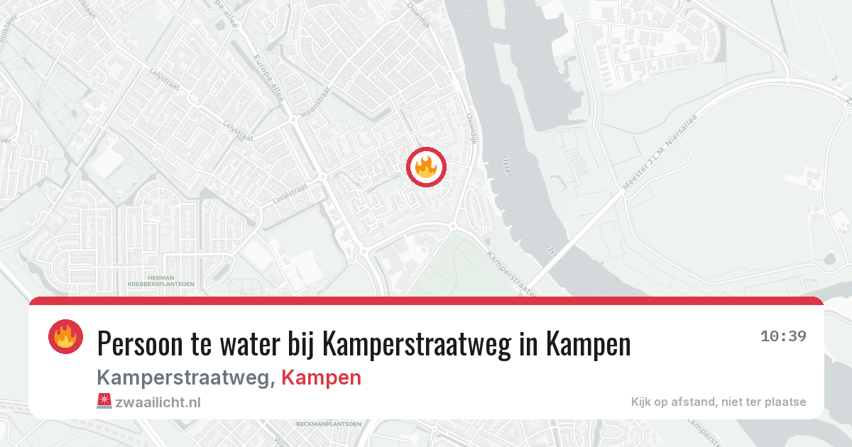Persoon te water bij Kamperstraatweg in Kampen — 6 jul 2026