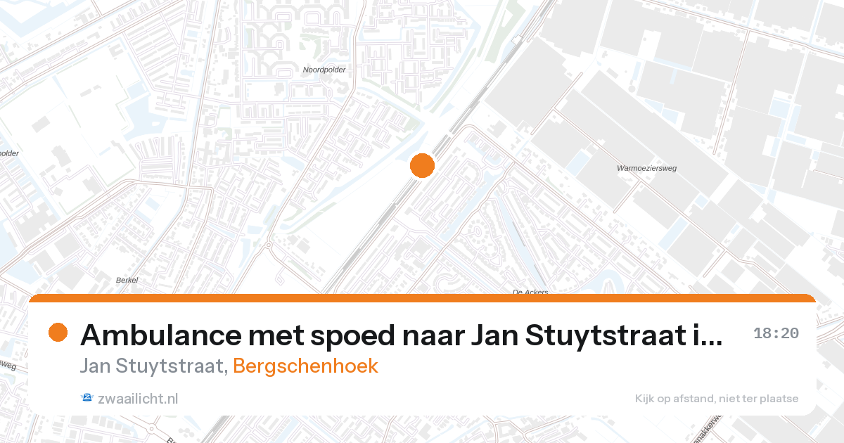 Ambulance met spoed naar Jan Stuytstraat in Bergschenhoek — 26 aug 2026