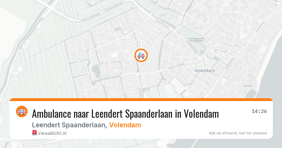 Ambulance naar Leendert Spaanderlaan in Volendam — 27 mei 2026