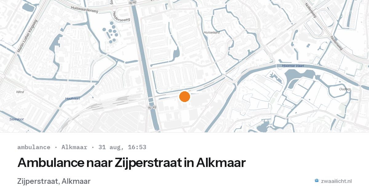 Ambulance naar Zijperstraat in Alkmaar — 31 aug 2026