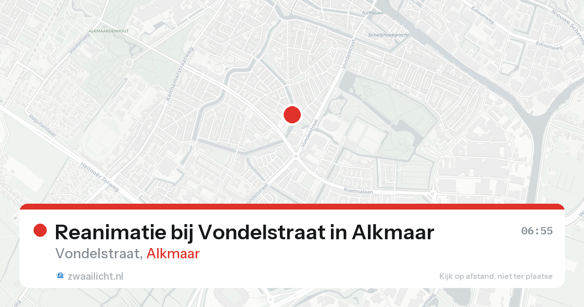 Reanimatie bij Vondelstraat in Alkmaar — 20 aug 2026