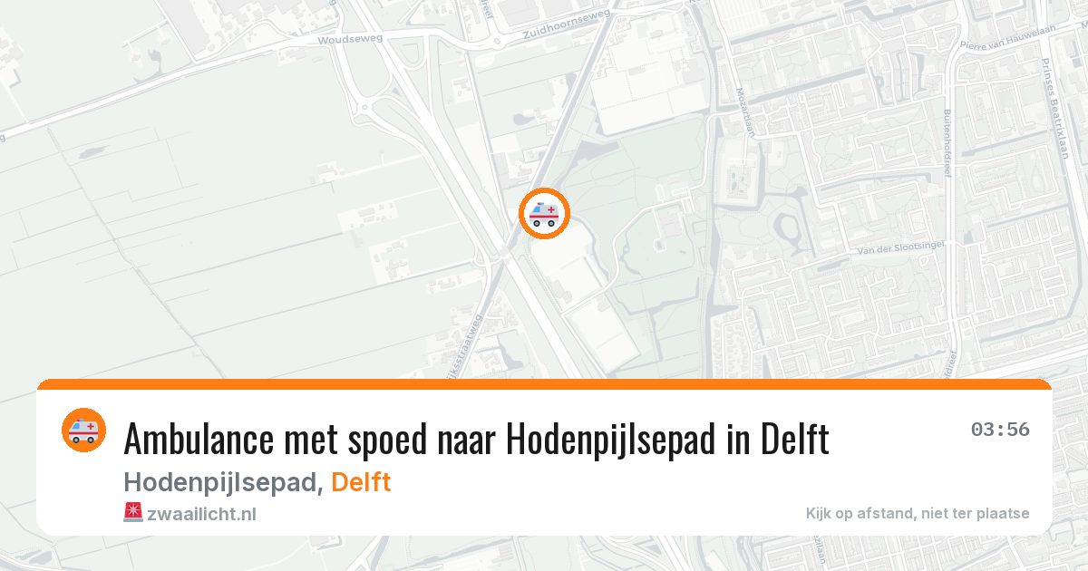 Ambulance met spoed naar Hodenpijlsepad in Delft — 2 aug 2026