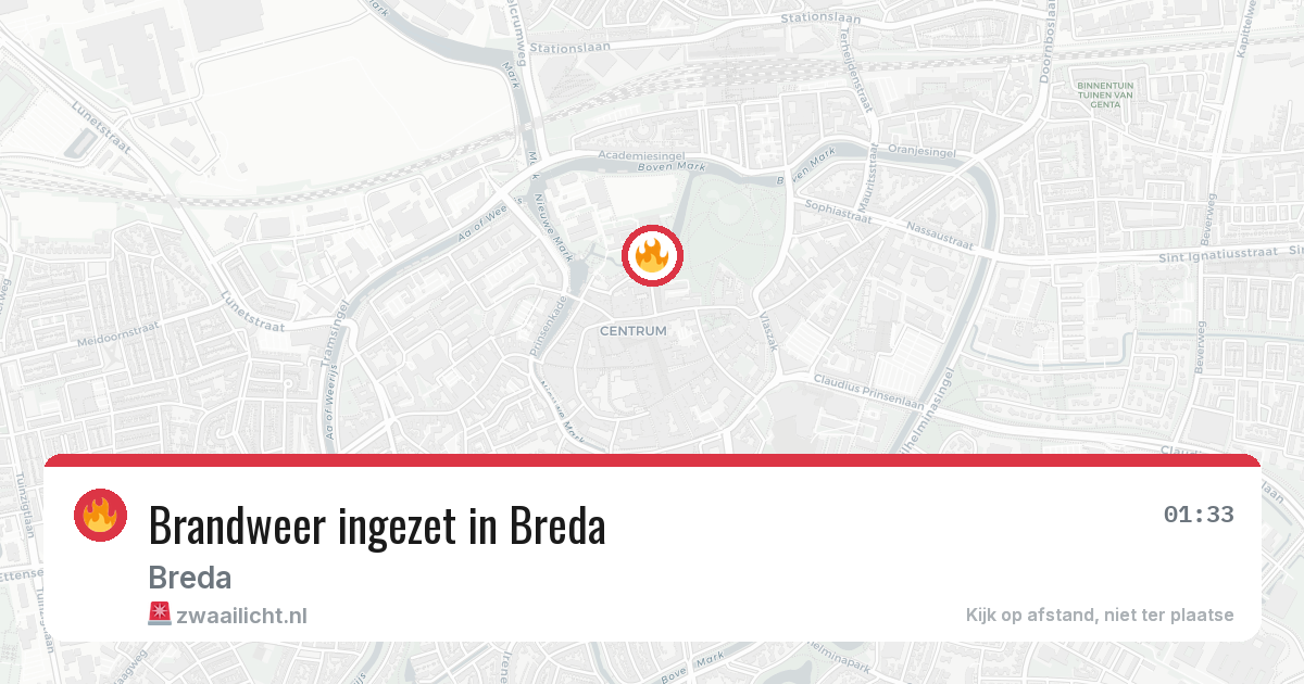 Brandweer ingezet in Breda — 19 jul 2026 | 🚨 Zwaailicht.nl
