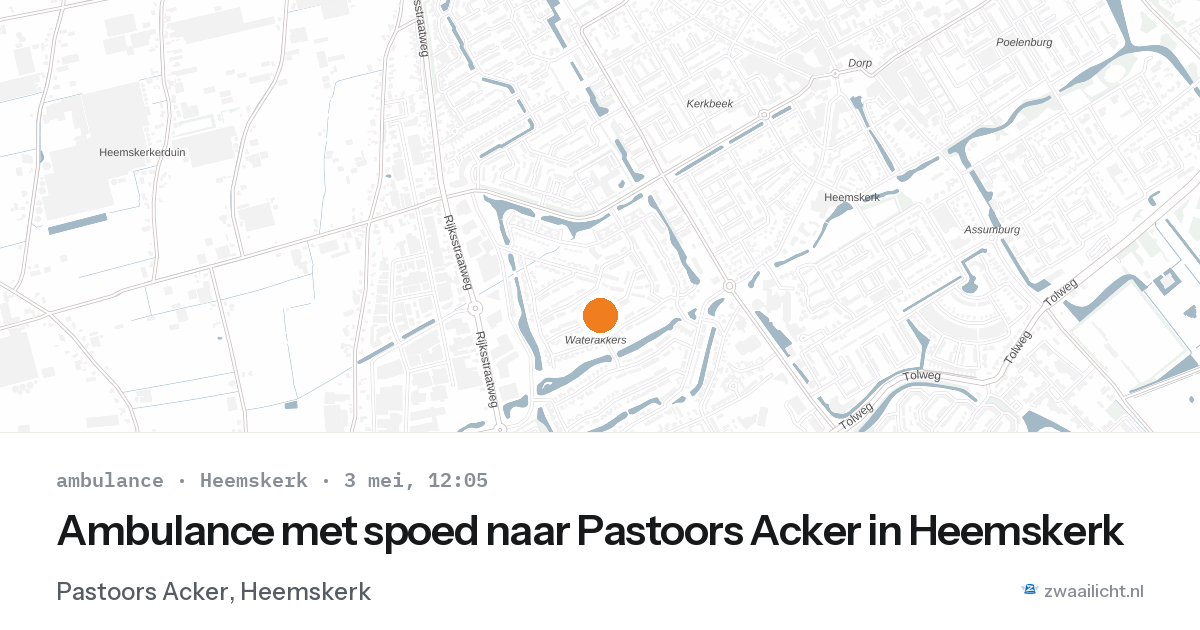 Ambulance met spoed naar Pastoors Acker in Heemskerk — 3 mei 2026
