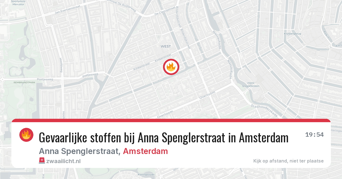 Gevaarlijke stoffen bij Anna Spenglerstraat in Amsterdam — 29 jun 2026