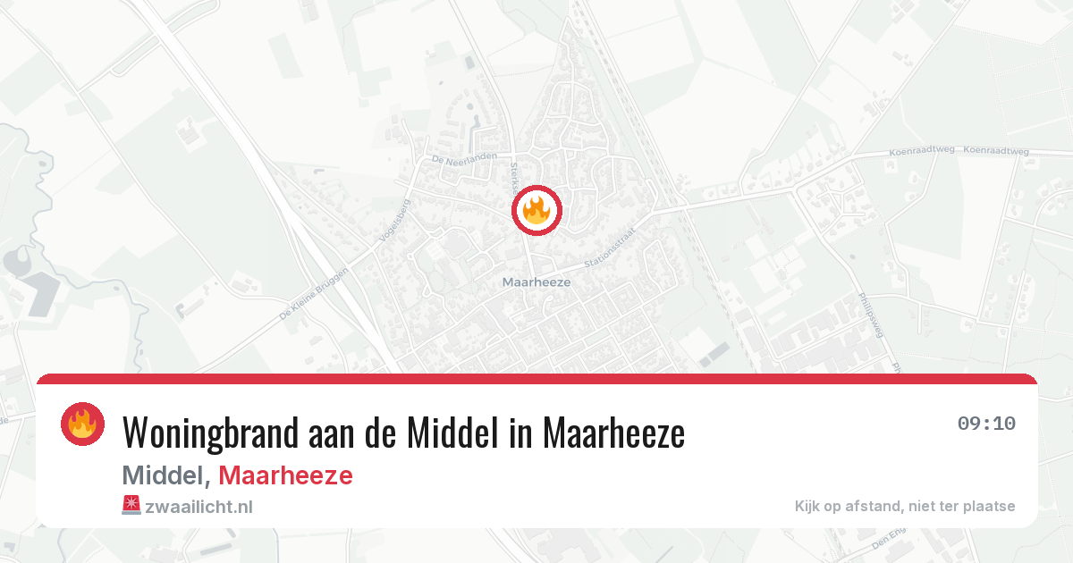Woningbrand aan de Middel in Maarheeze — 3 mei 2026