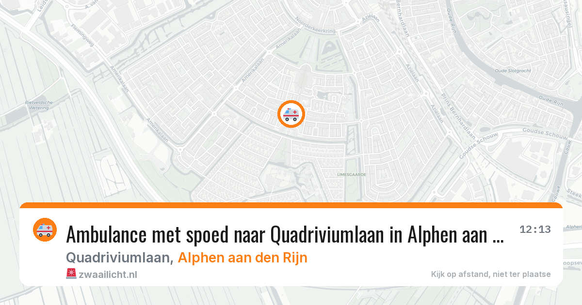 Ambulance met spoed naar Quadriviumlaan in Alphen aan den Rijn — 9 aug 2026
