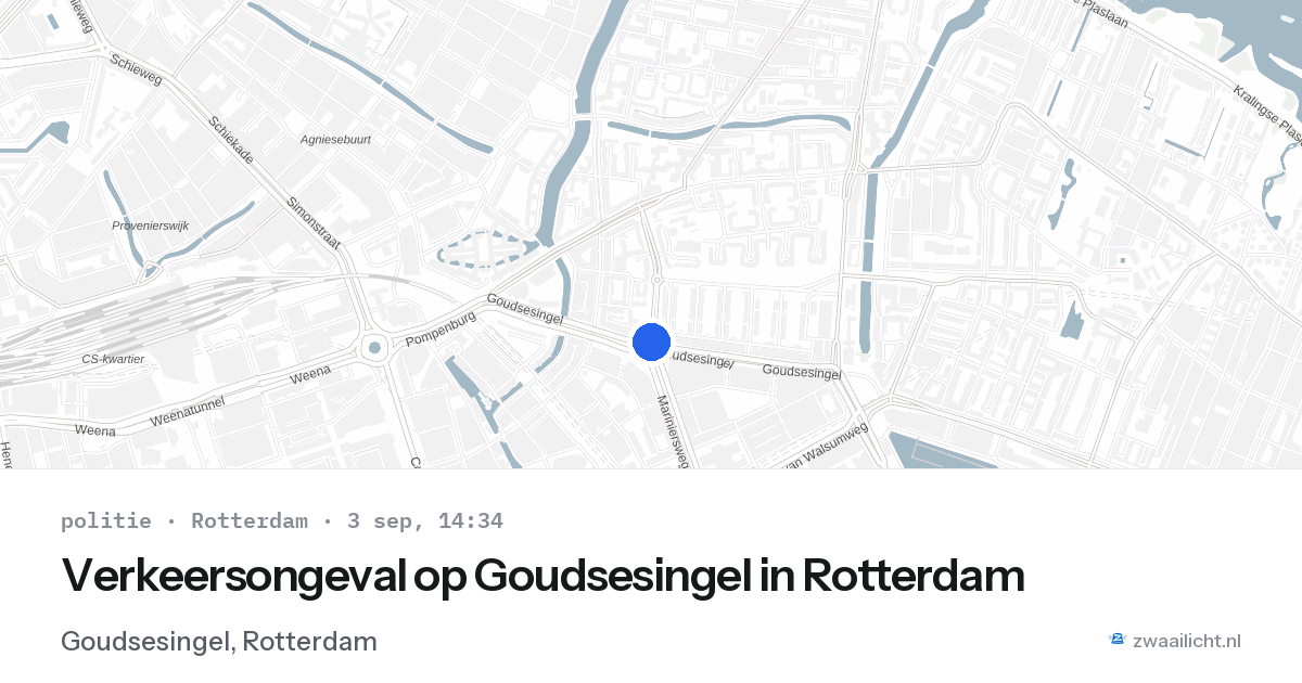 Verkeersongeval op Goudsesingel in Rotterdam — 3 sep 2026