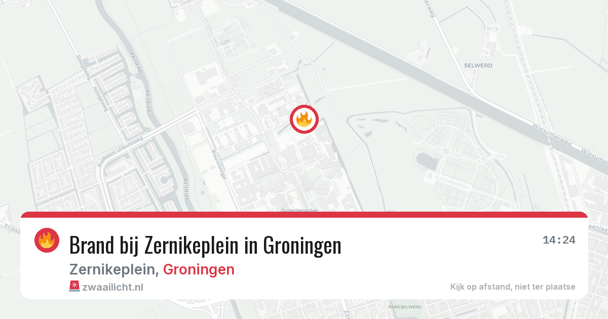 Brand bij Zernikeplein in Groningen — 6 mei 2026