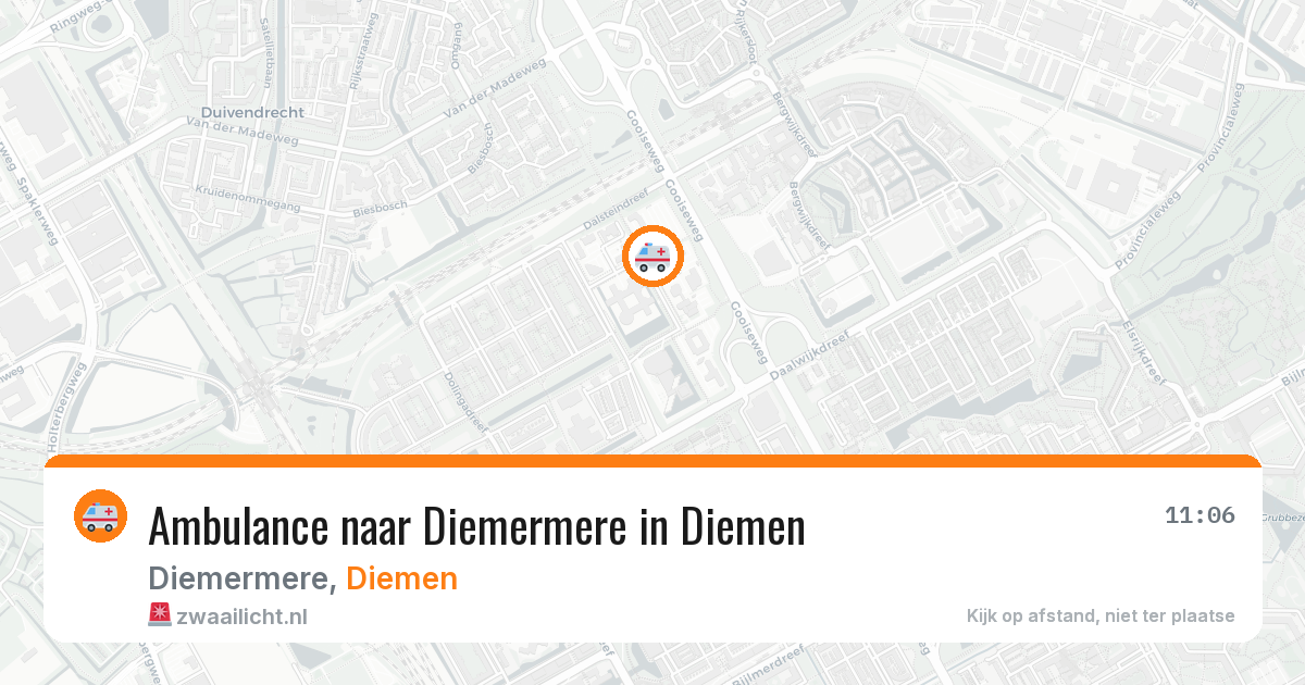 Ambulance naar Diemermere in Diemen — 12 jun 2026