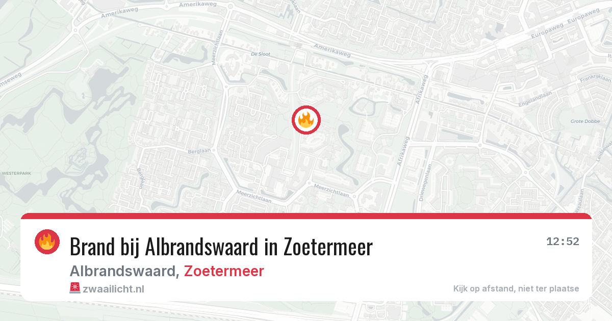Brand bij Albrandswaard in Zoetermeer — 20 jun 2026