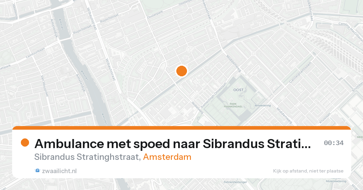 Ambulance met spoed naar Sibrandus Stratinghstraat in Amsterdam — 23 aug 2026