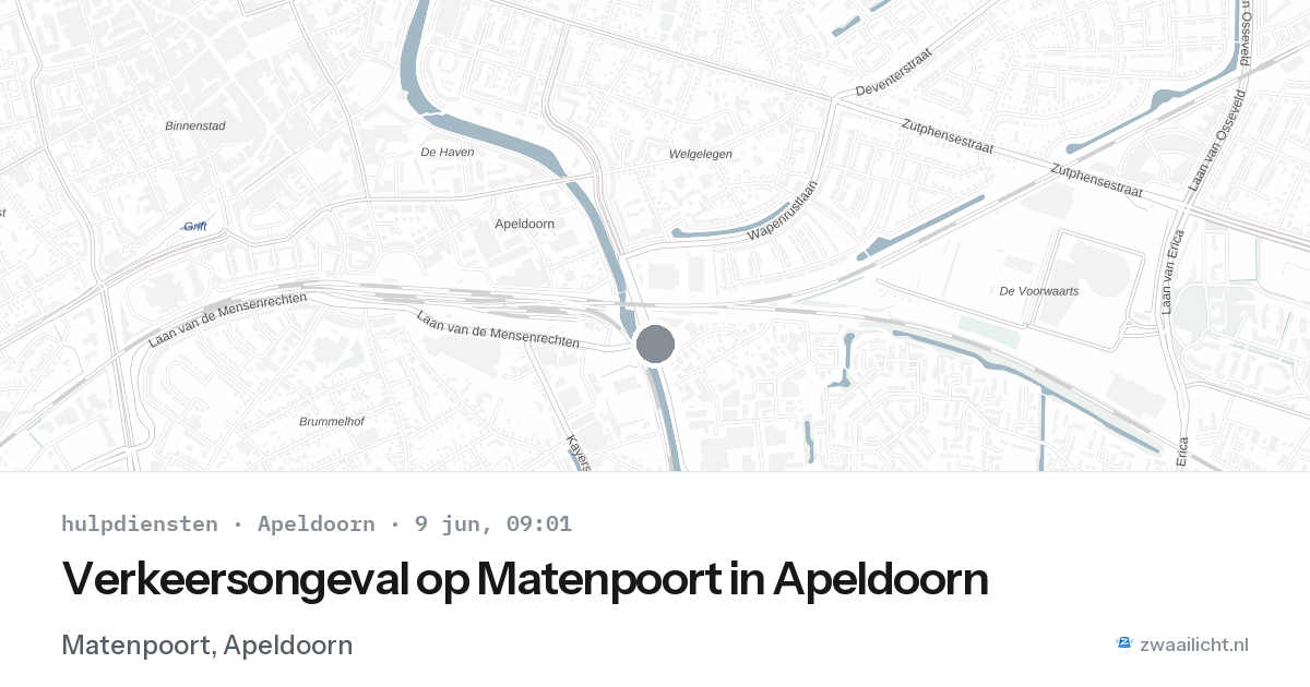 Verkeersongeval op Matenpoort in Apeldoorn — 9 jun 2026