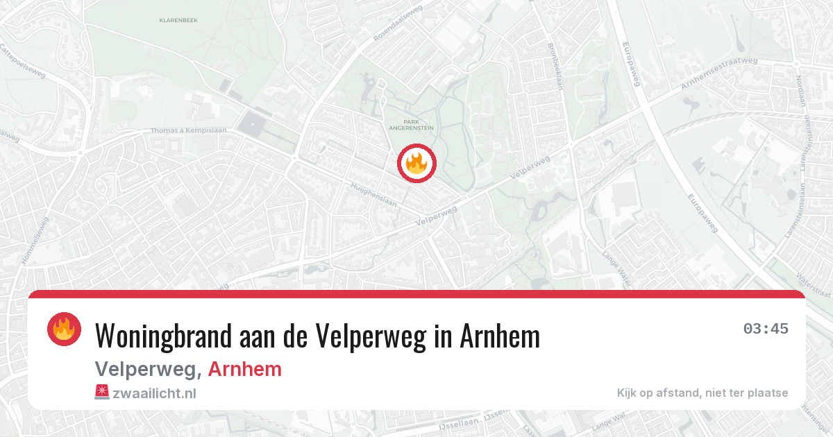 Woningbrand aan de Velperweg in Arnhem — 28 jun 2026