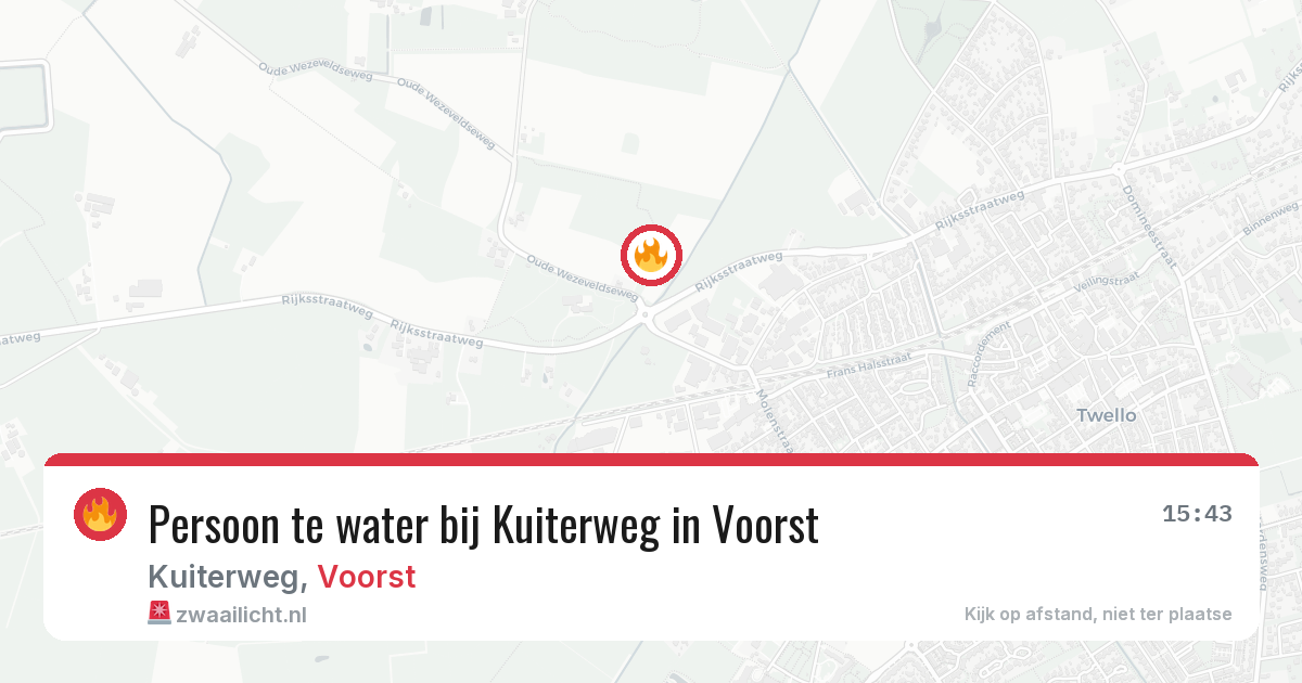 Persoon te water bij Kuiterweg in Voorst — 28 jun 2026