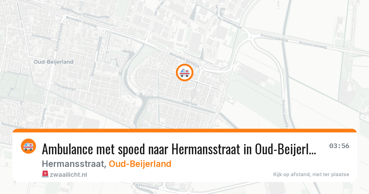 Ambulance met spoed naar Hermansstraat in Oud-Beijerland — 29 jun 2026