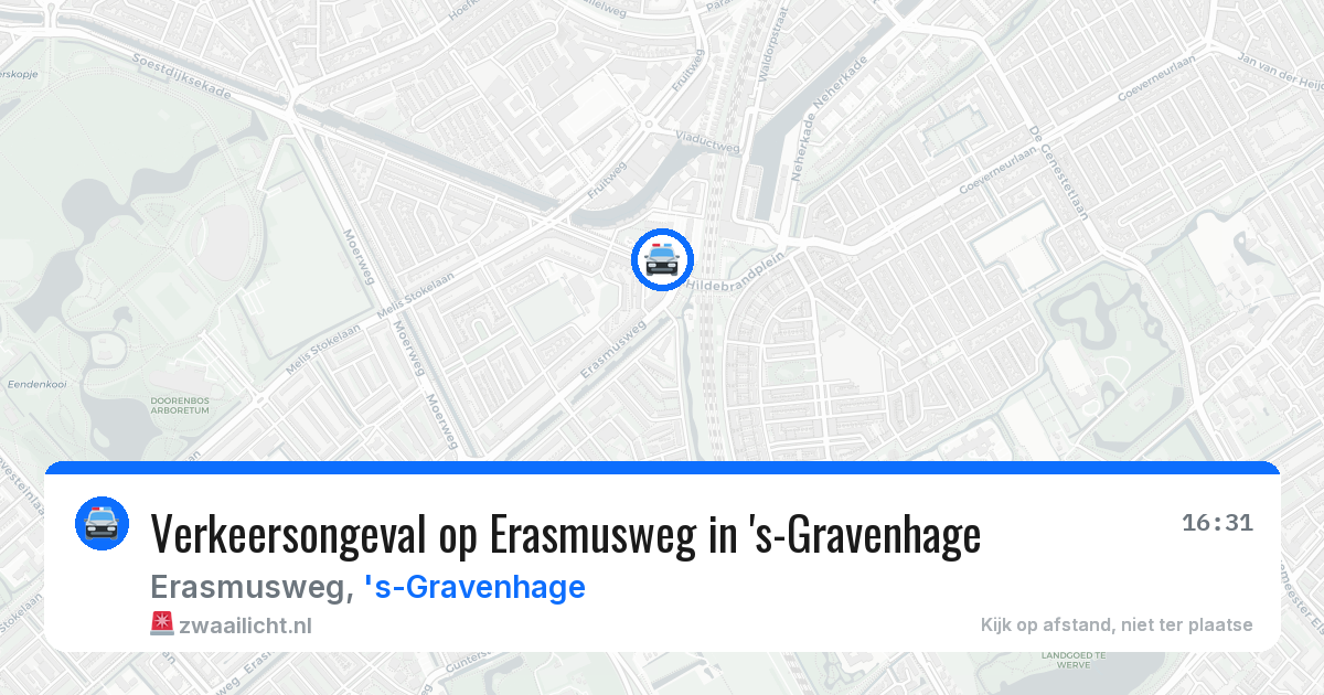 Verkeersongeval op Erasmusweg in 's-Gravenhage — 31 mrt 2026