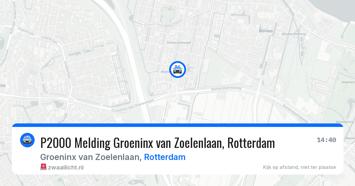 P2000 Melding Groeninx van Zoelenlaan, Rotterdam — 25 jun 2026