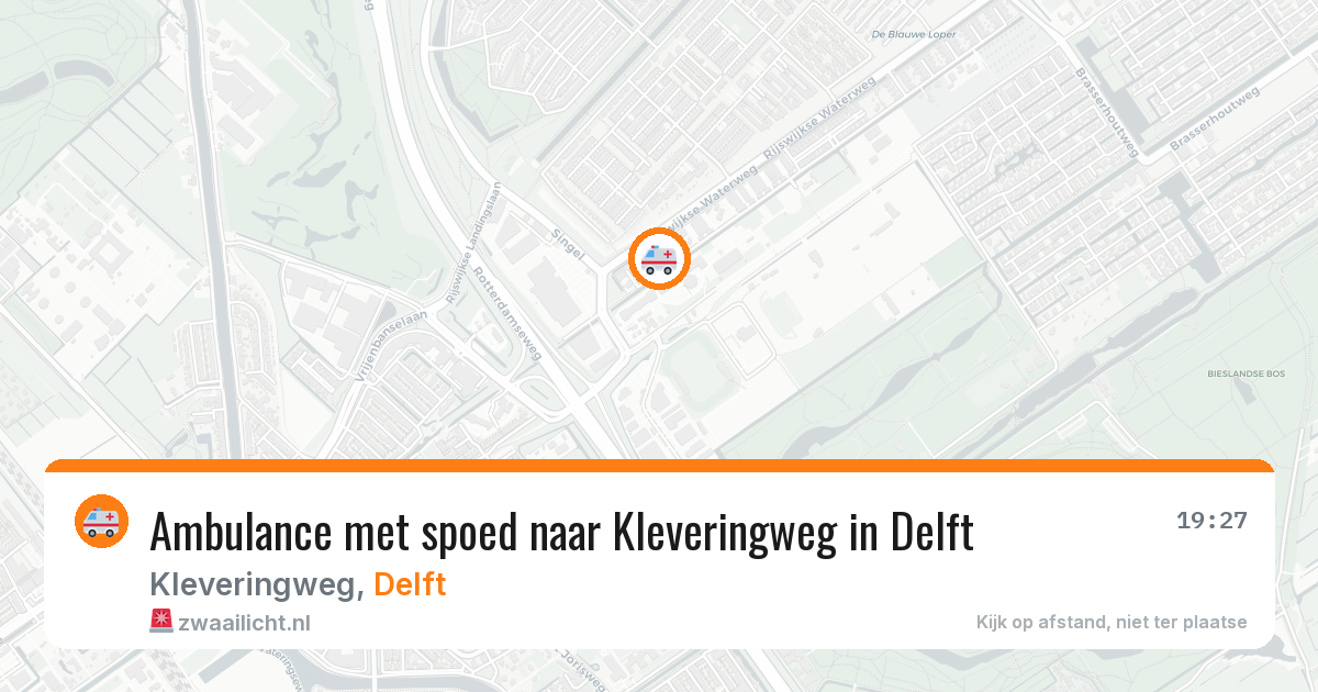 Ambulance met spoed naar Kleveringweg in Delft — 19 jul 2026