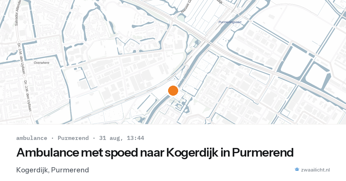 Ambulance met spoed naar Kogerdijk in Purmerend — 31 aug 2026