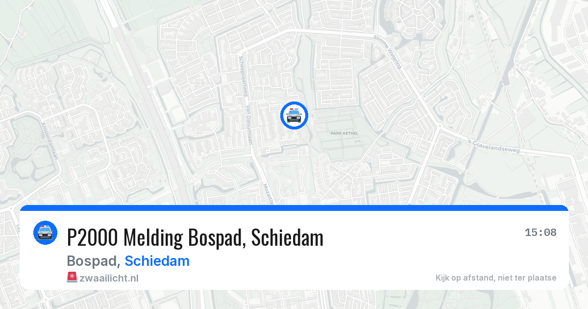 P2000 Melding Bospad, Schiedam — 29 jul 2026