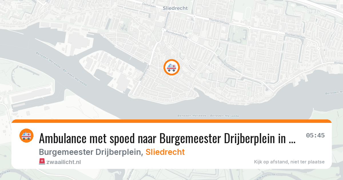 Ambulance met spoed naar Burgemeester Drijberplein in Sliedrecht — 20 apr 2026