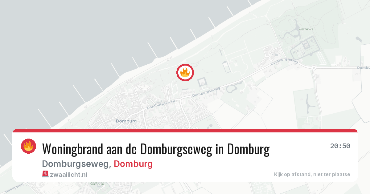 Woningbrand aan de Domburgseweg in Domburg — 28 jul 2026