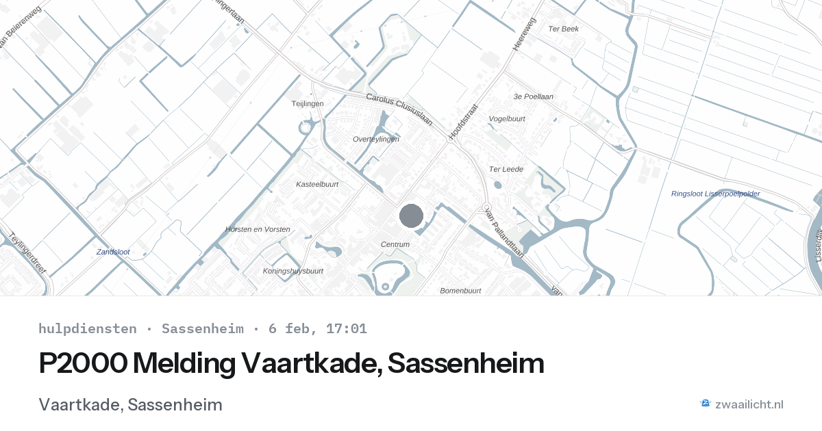 P2000 Melding Vaartkade, Sassenheim — 6 feb 2026