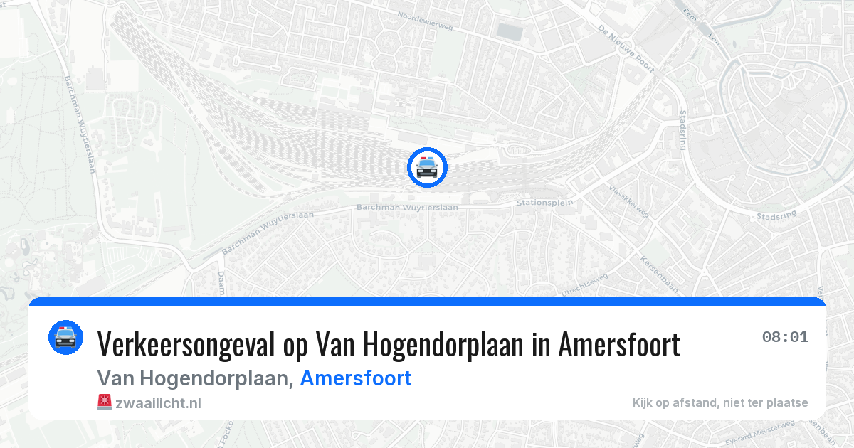 Verkeersongeval op Van Hogendorplaan in Amersfoort — 20 jan 2026