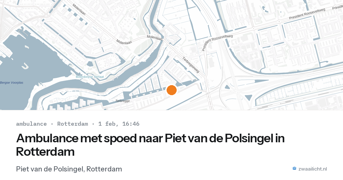 Ambulance met spoed naar Piet van de Polsingel in Rotterdam — 1 feb 2026