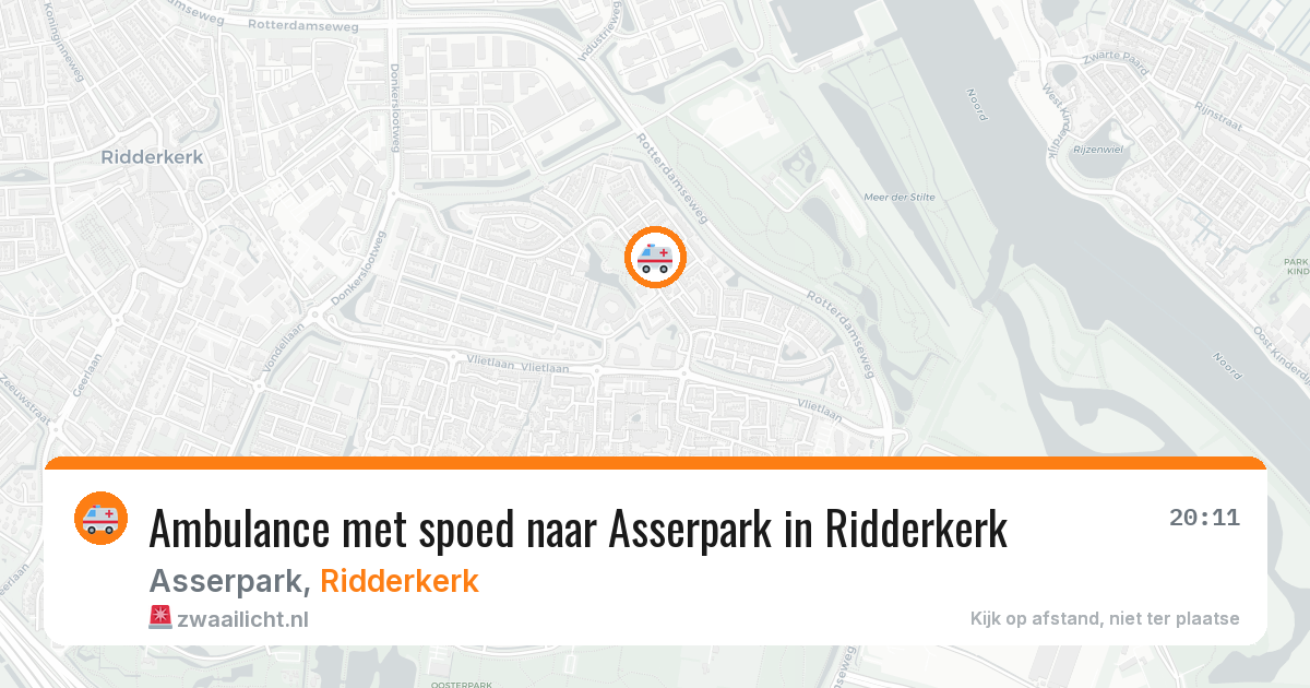 Ambulance met spoed naar Asserpark in Ridderkerk — 13 jul 2026