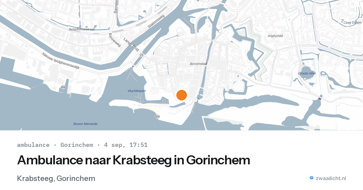 Ambulance naar Krabsteeg in Gorinchem — 4 sep 2026
