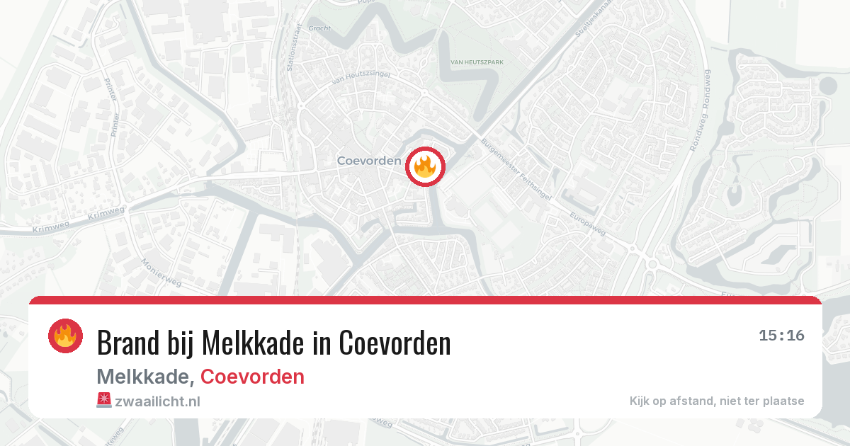 Brand bij Melkkade in Coevorden — 12 jun 2026