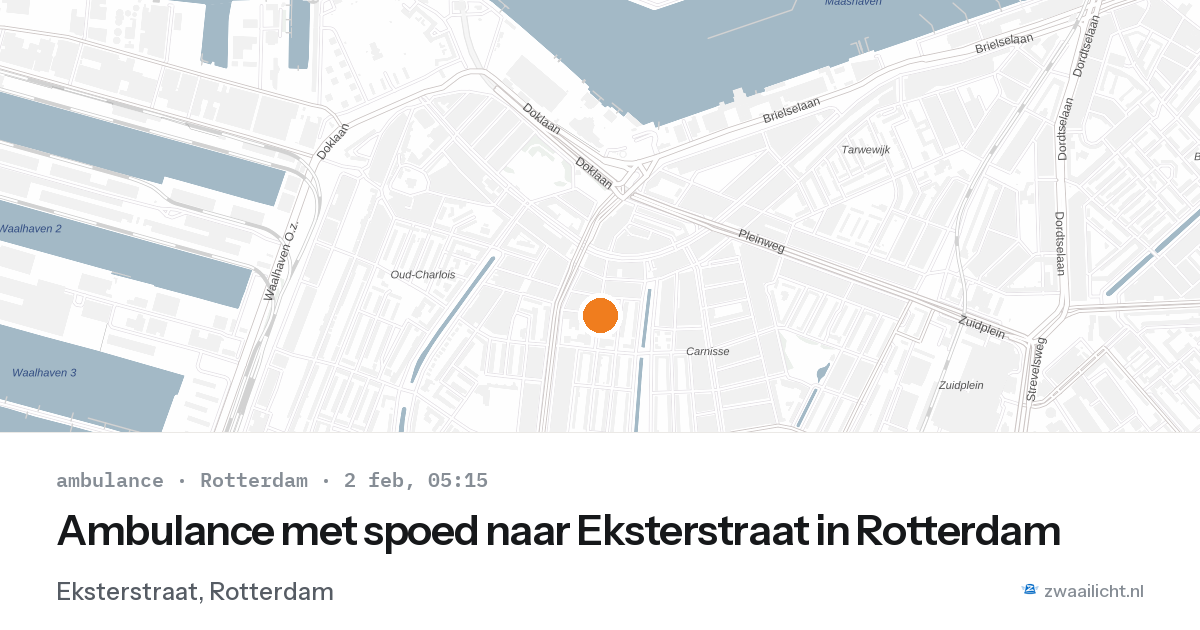 Ambulance met spoed naar Eksterstraat in Rotterdam — 2 feb 2026