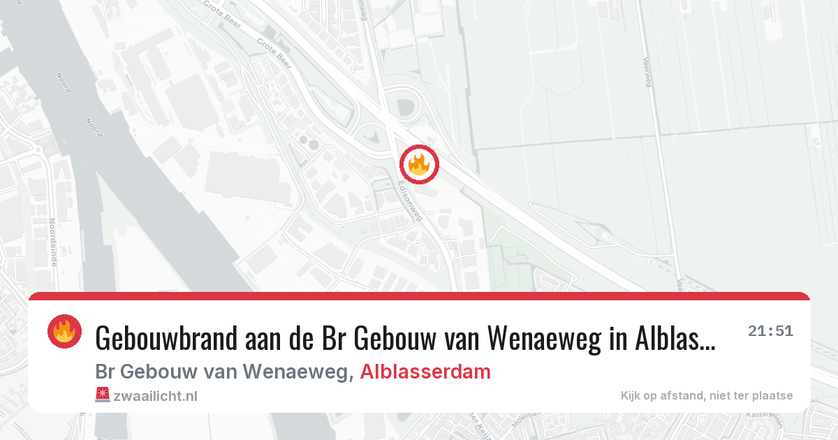 Gebouwbrand aan de Br Gebouw van Wenaeweg in Alblasserdam — 31 jan 2026
