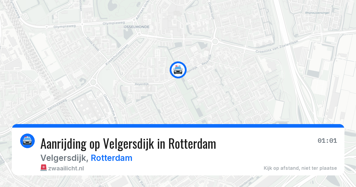 Aanrijding op Velgersdijk in Rotterdam — 29 mei 2026