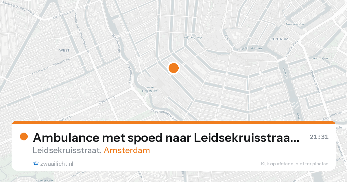 Ambulance met spoed naar Leidsekruisstraat in Amsterdam — 19 aug 2026
