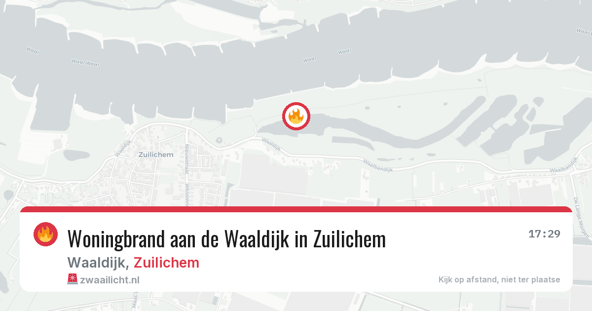Woningbrand aan de Waaldijk in Zuilichem — 26 mrt 2026