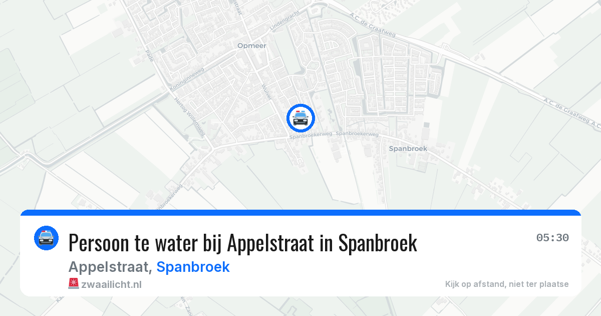 Persoon te water bij Appelstraat in Spanbroek — 3 aug 2026