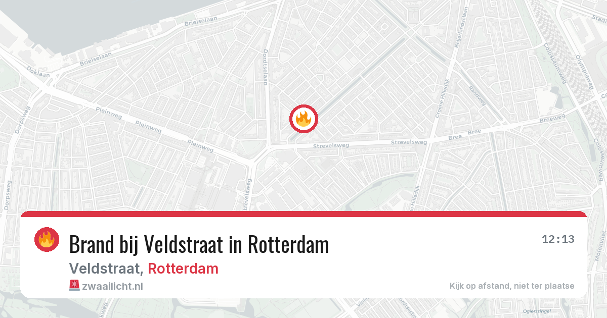 Brand bij Veldstraat in Rotterdam — 12 aug 2026