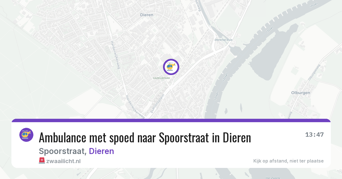 Ambulance met spoed naar Spoorstraat in Dieren — 4 jun 2026