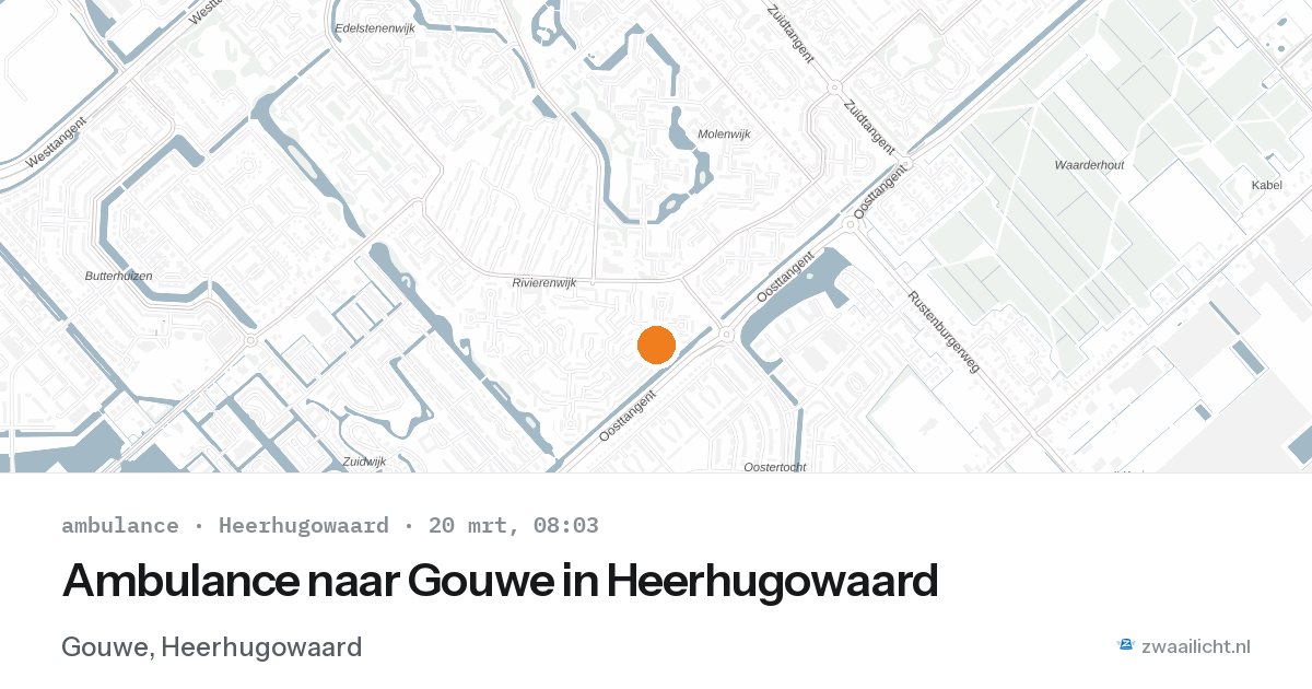 Ambulance naar Gouwe in Heerhugowaard — 20 mrt 2026