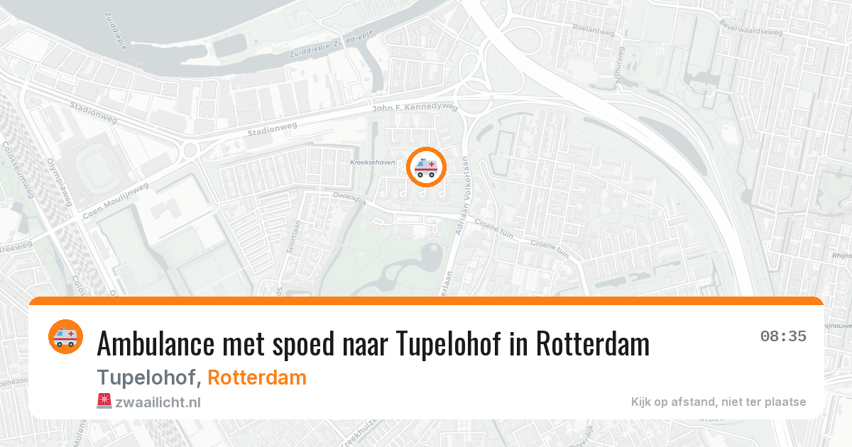 Ambulance met spoed naar Tupelohof in Rotterdam — 25 jul 2026