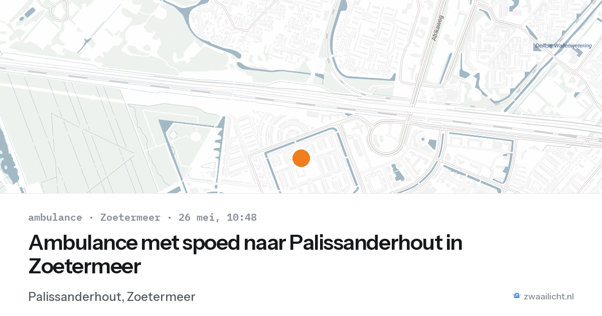 Ambulance met spoed naar Palissanderhout in Zoetermeer — 26 mei 2026