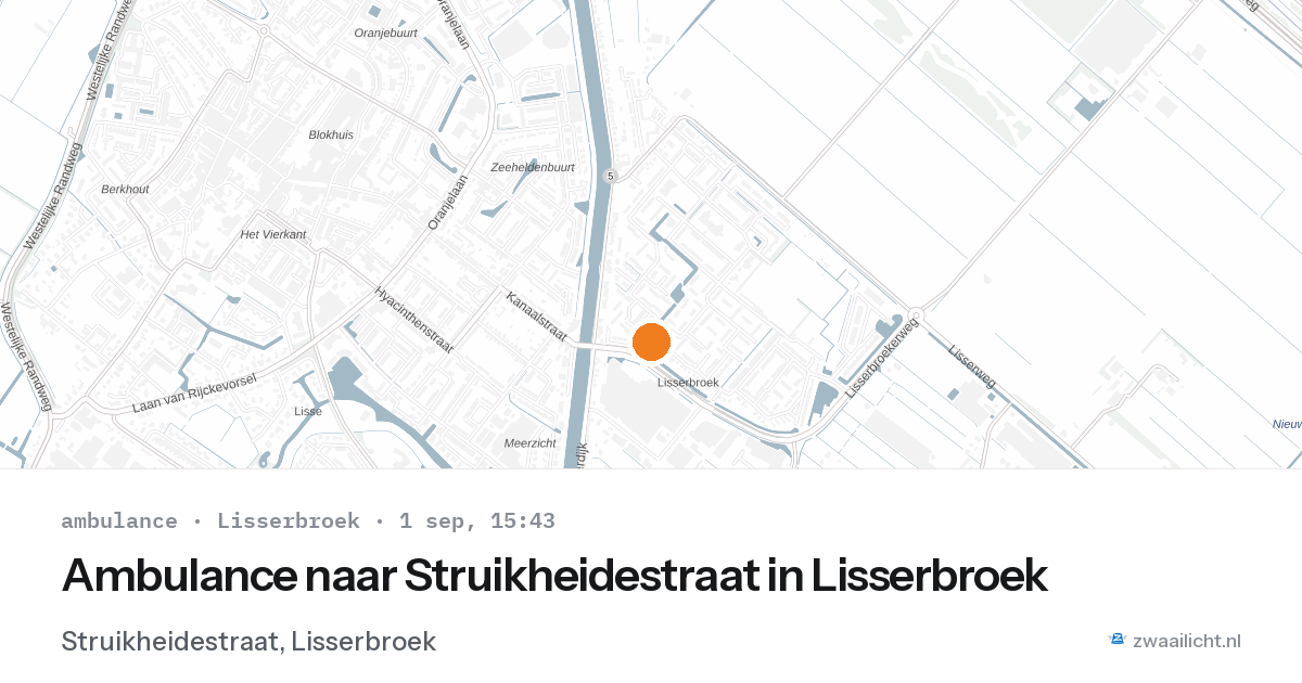 Ambulance naar Struikheidestraat in Lisserbroek — 1 sep 2026