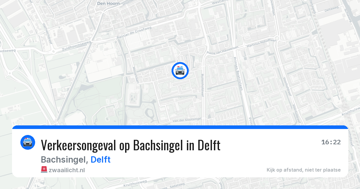 Verkeersongeval op Bachsingel in Delft — 30 mei 2026
