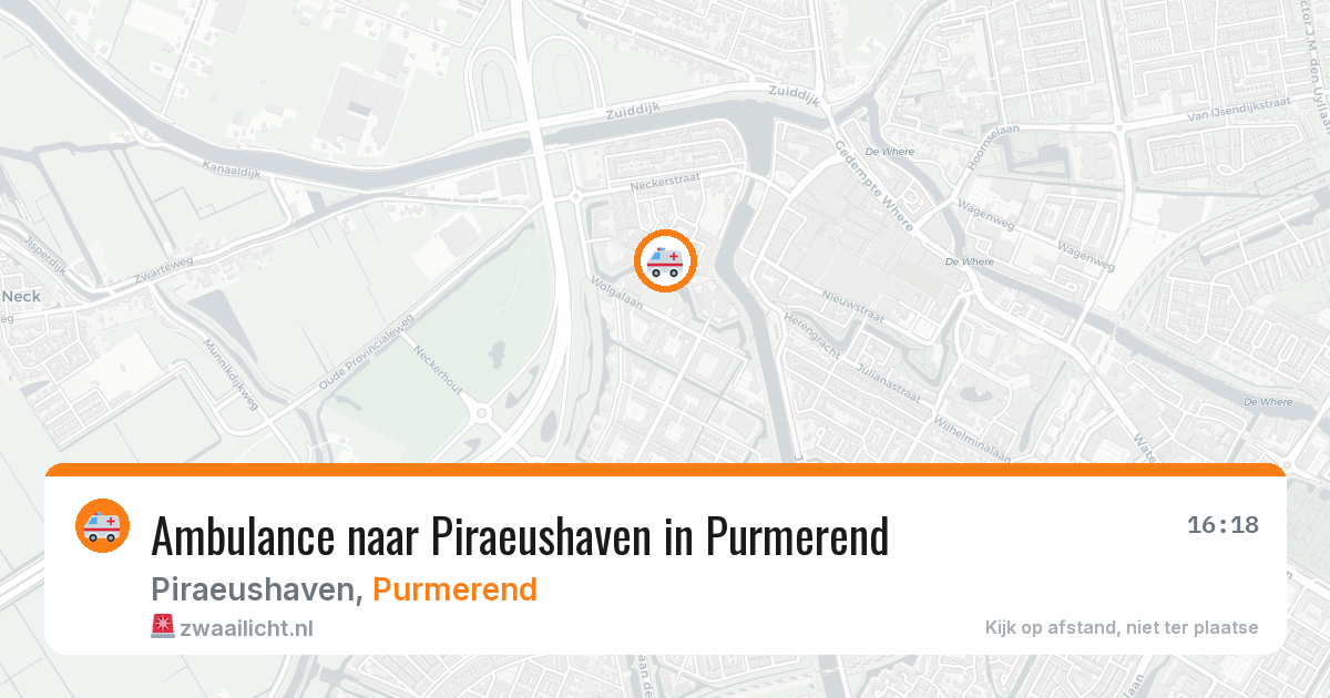 Ambulance naar Piraeushaven in Purmerend — 16 feb 2026