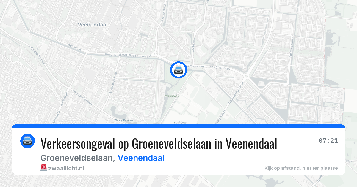 Verkeersongeval op Groeneveldselaan in Veenendaal — 20 mrt 2026