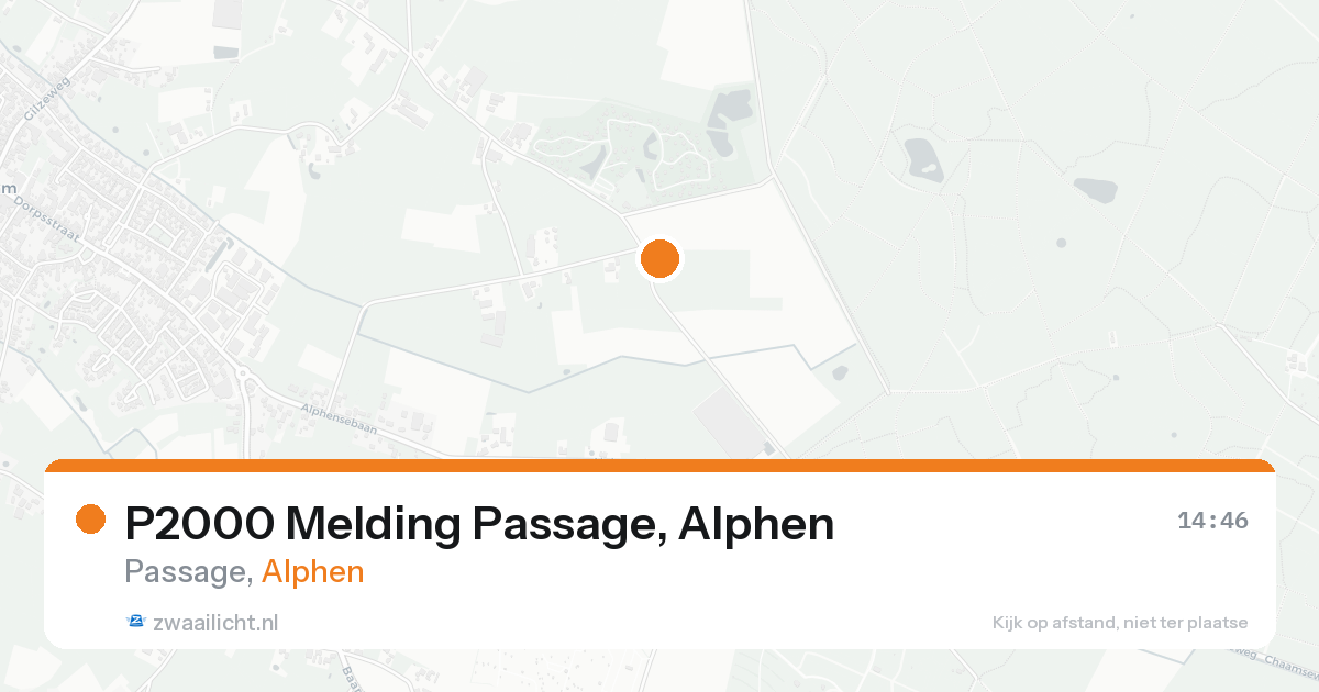 P2000 Melding Passage, Alphen — 14 aug 2026