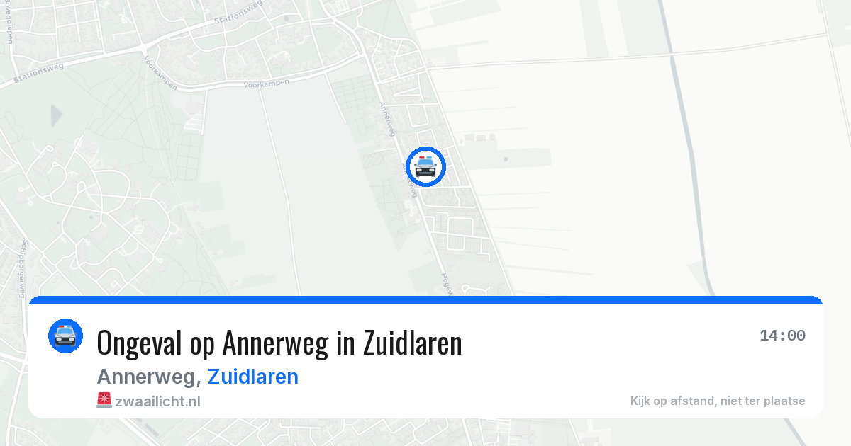 Ongeval op Annerweg in Zuidlaren — 14 jul 2026